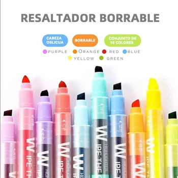 Erasable marker 10 cu două capete de evidențiere art creative de colorat acuarela pen elev text scris