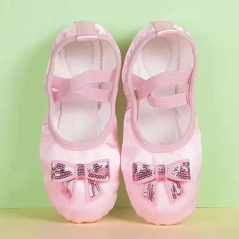 USHINE Fete Papuci de Balet de Balet Dantelă Pantofi de Dans Dantela fundita Panza Moale Talpa Pantofi de Balet, Papuci de Balet