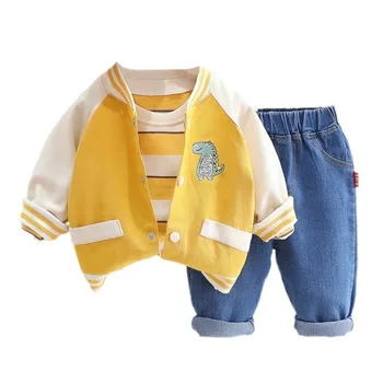 Noi de Toamna pentru Copii Fete Haine Copii Baieti Jacheta T-Shirt, Pantaloni 3Pcs/Seturi Copilul de Moda Costum pentru Sugari Treninguri Copii