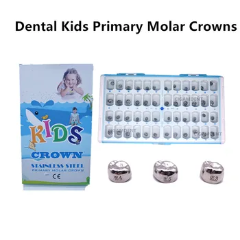 48Pcs/Cutie Dentare Preformate Copil Primar Molar Coroana Oț Oțel Copii Temporară Coroane de Dinți Proteja Stomatologie Terapie Instrumente