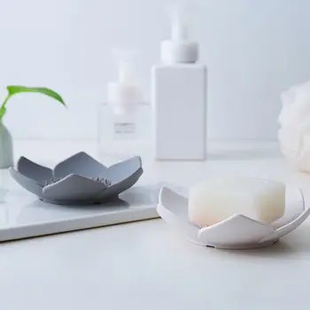 De uz casnic Simplitate Stil Nordic Lotus Trei-dimensional Silicon de Golire Cutie de Săpun Tip Floare de Săpun Raft de Depozitare Baie Gadget-uri de