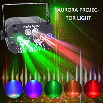CoRui Mini RGB Lumina de Control Vocal Petrecere Disco Light Show cu Laser Aurora Star Proiector Efect de Lampă Pentru Petrecere Acasă KTV