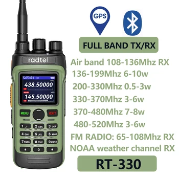 Radtel RT-330 Gps Bluetooth App de Programare de Radio Amatori 10W Putere Full Band 136-520MHz TX RX Frecvențe Aeronautice Primi NOAA