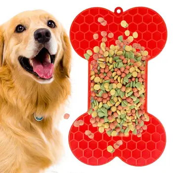 Câinele Linge Mat Os în formă de Câine Linge Mat Lent Alimentator Pentru Câini 2 buc Câine Unt de Arahide Linge Tampoane Pentru Plictiseala Reductor Perfect Pentru