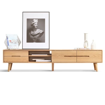 Din lemn masiv, usi glisante TV cabinet Nordic stejar de uz casnic cabinet de stocare Simple, camera de zi