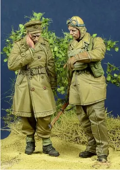 Nevopsită Kit 1/35 BEF Ofițer & mesager soldat figura Figura Istorică Rășină Kit