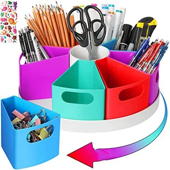 Rotirea Organizator De Birou Pentru Copii, Arta Aprovizionare Depozitare Organizator Pentru Marker, Creion Desktop Homeschool Birouri Consumabile