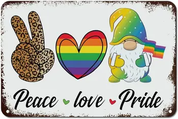 Pace, Dragoste Mândrie Steagul Curcubeului Arta de Perete Decor de Metal Semn Homosexual Fericit iunie Mândria de Artă din Metal Semn de Mândrie Lună LGBTQ
