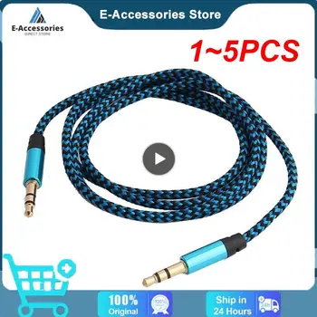 1~5PCS Multi-culoare Nailon Aux Cablu Audio de 3,5 mm Mufă Aux Cablu Audio Cablu de alimentare Pentru Carduri de Vorbitori MP3 Playere Audio Cabluri NOI