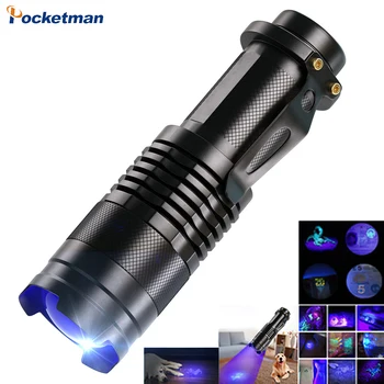 UV Lanterna LED Mini Lanterna LED-uri 395nm blacklight lungime de Undă de Lumină Violet Zoomable de Companie Urină Scorpion igienă Feminină Detector