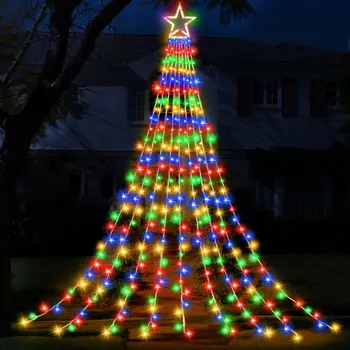 9X3.5M Crăciun Cascadă de Lumină 350 de LED-uri Impermeabil Pom de Crăciun Sloi de gheață Steaua Lumină Topper Zână Lumina pentru Petrecere de Vacanță Decor