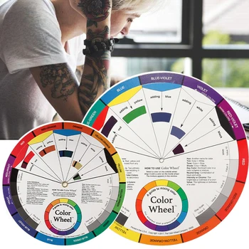12 Culori Tatuaj Pigment de Culoare Roată Card: Cerc Central de Roti pentru Unghii Imprimantă, Accesorii Machiaj