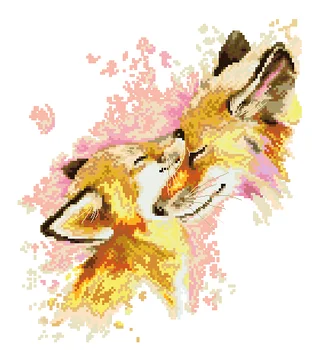 Fox-Frumoasă, Drăguță Numărat goblen Kit DIY Ac de Muncă, de Calitate Superioară, Înălțimea, 33-36