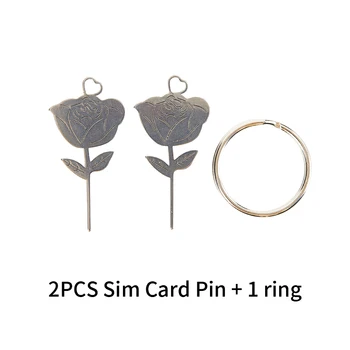 2 buc/Set Rose Forma Ac din Oțel Inoxidabil pentru Smartphone Sim Card Tray Îndepărtarea de Scoatere Pin Instrument-Cheie Universal Degetar