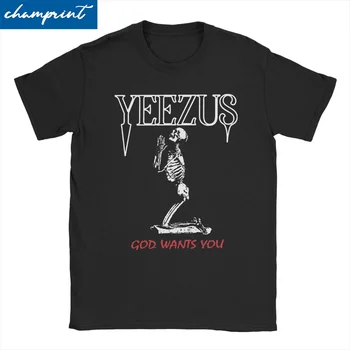 Barbati pentru Femei T-Shirt Kanye West Yeezus Schelet Amuzant din Bumbac 100% Tricou Tricou Maneca Scurta Crewneck Îmbrăcăminte Cadou