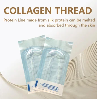 Absorbant De Colagen Fire Nici Un Ac De Aur Proteine Linie Anti Îmbătrânire Femei De Colagen Pentru Față Umplere Proteine Fir De Îngrijire A Pielii