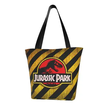 Kawaii Imprimare Jurassic Park Logo Tote Pungi De Cumpărături Portabile Panza Umăr Cumparator Gigant Dinsaur Geantă De Mână