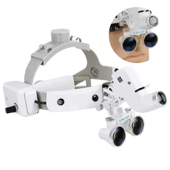 3.5 X Dentare Binoculară Lupe Chirurgicale 5W LED-uri Faruri Bentita Luminozitate Spot Reglabil Faruri Alb Sau Negru 2 Culori
