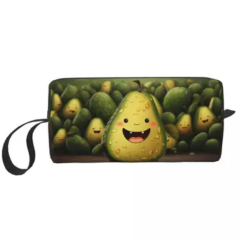 Kawaii Amuzant Avocado Travel borsetă pentru Femei de Fructe Vegan, Cosmetice Machiaj Sac de Frumusete Pungi de Depozitare Dopp Kit Cutie de Caz