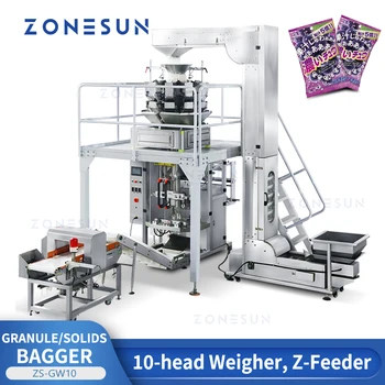 ZONESUN ZS-GW10 Granule Bagger Fasole Seminte de Susan Detector de Metale Verifica Cantaragiu Z Alimentator Solide Ambalaje Alimentare Linie de Producție