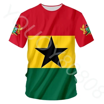 Ghana Jersey Harajuku Ghana T-Shirt de Vară Y2k Digitale de Imprimare 3D Supradimensionate Moda Casual pentru Bărbați și Femei T-Shirt Personaliza