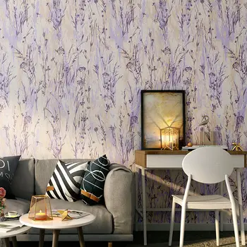 Romantic Violet Nordic Rola Tapet De Flori În Cameră Pastoral-Coreean Florale Acasă Living, Dormitor, Tv Fundal De Hârtie De Perete