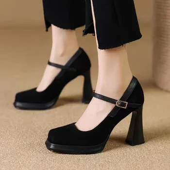 Toamna Mary Jane Pantofi Cu Tocuri De 2024 De Femei Lolita Pantofi Noi De Brand De Moda Deget De La Picior Pătrat Rochie Eleganta Pompe Zapatos Para Mujer