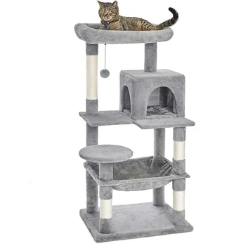 46.5 cm Pisică Arbore Multi-Nivel Cat de Turnul cu Sisal-a Acoperit Zgarieturi Posturi, Plus Stinghii, Hamac și Apartament pentru Pisici