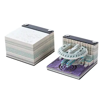 Creativ, legată de Mână Sci-fi Earth 3D Hârtie Sculptură de Artă Agende Memo Pad Lipicios Note Pad Calendar de Birou Acasă Ornamente Decor