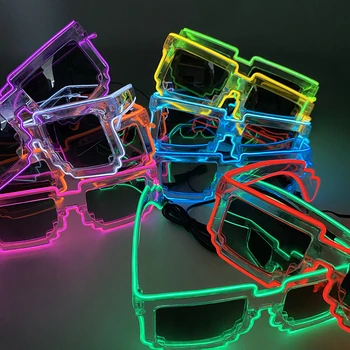 LED-uri Cool Ochelari Luminoase Mozaic ochelari de Soare EL Luminos Ochelari de Bar DJ Ziua Atmosferă Foto Recuzită Strălucesc În Întuneric