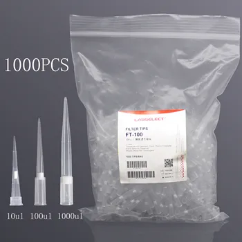 1000PCS LABSELECT Laborator Filtru Sac Sfat Material PP 10ul-31.65 mm/100ul-50.55 mm/1000ul-77.98 mm
