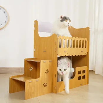 Cat Cuib Integrate, rezistente la Uzură și Rezistente la Zgârieturi Pisica cu Gheare de Bord, Mare Jucărie de carton Ondulat cu Gheare de Slefuire Verticala