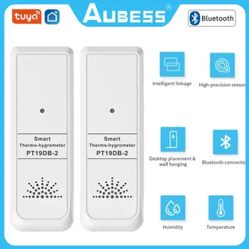 AUBESS Tuya Inteligent de Temperatură Senzor de Umiditate Bluetooth Senzor -10-50℃ Gama App Remote Monitor Lucra Cu Alexa Google