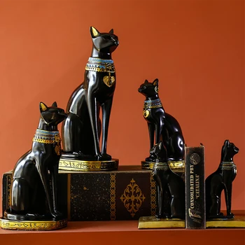 1buc Creative Egiptean Bastet Colectie Figurina Pisica Statuia Zeiței Suport Lumanare Grădină de Origine Animală Ornament Decor