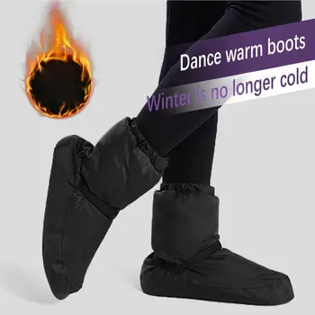De Warm-up Dans de Iarnă Cizme Pantofi Moi Cald Cizme Pentru Fete Femei Balerina Castelul Flo Balet Punct Emboridery Pantofi de Dans