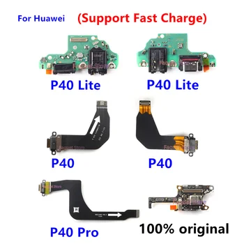 100% Original USB Conector Încărcător Port de Încărcare Pentru Huawei P40 Lite Pro Dock de Încărcare Bord Flex Cablu de Microfon