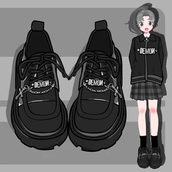 Amy și Michael 2023 Toamna Design Original Fete Drăguț Uniformă Indesata Pantofi Femei Negri Platforma Pompe Noi Retro Mocasini