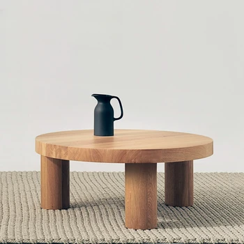 Nordic circulară din lemn masiv de masă de ceai de familie, camera de zi, magazin de cafea, masa de ceai, minimalist Japonez homestay, retro designer t