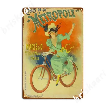 Vintage Fata De Pe Bicicletă Metal Semn Decor De Perete Personaliza Perete De Peșteră Living Tin Semn Postere