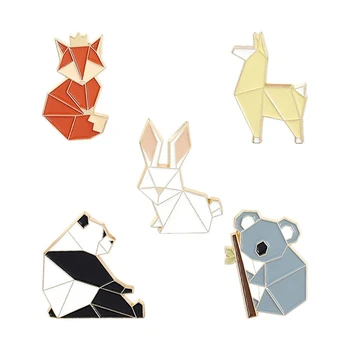 5 BUC Animal Email Ace Set de Desene animate Vulpea Panda, Koala Alpaca Iepure Pin Rever Insigne, Broșe Pentru Rucsaci, Jachete