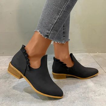 Simplu Solid de Culoare de Pantofi pentru Femei la Modă de Primăvară, Noi Temperament Slip-on pentru Femei Glezna-lungime Pantofi Subliniat Toe Pantofi Versatil