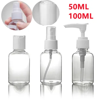 50ml 100ml de Călătorie Sticla Cosmetice Portabil Transparent Gol Sticla cu Pulverizator Pulverizator de Parfum Lotiune Crema de Sticla cu Recipient de Lichid