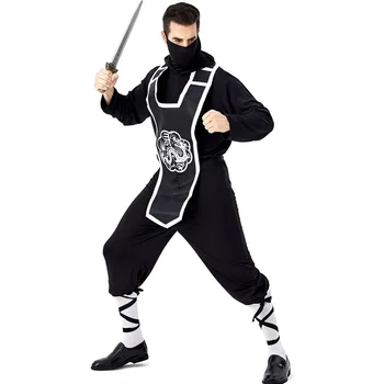 Adult Bărbați Mascați Războinic Ninja Samurai Japonez De Top, Pantaloni Set Halloween Costume Cosplay Jocuri De Rol Tinuta