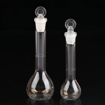 1 buc 10/25 ml din Sticlă Transparentă Balon gradat de Sticlă Cu Dop de Chimie Laborator Balon de Sticlă de Aprovizionare Cu Dop