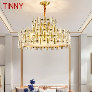 TINNY Postmodern Lumina Pandantiv Creative Aur Candelabru LED-uri de Lux Cristal Lampă Pentru Decor Acasă