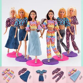 Papusa Haine Pentru Barbie Papusa de Moda Rochie lunga de Blugi Sheathdress