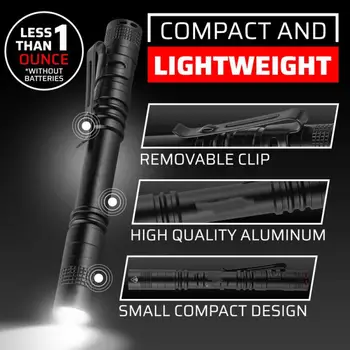 LED-uri de Buzunar Pen Lanterne cu Clip Mini Putere Lanterna Super-Luminos Aliaj de Aluminiu Portabil cu Lanterna Camping în aer liber Lumina